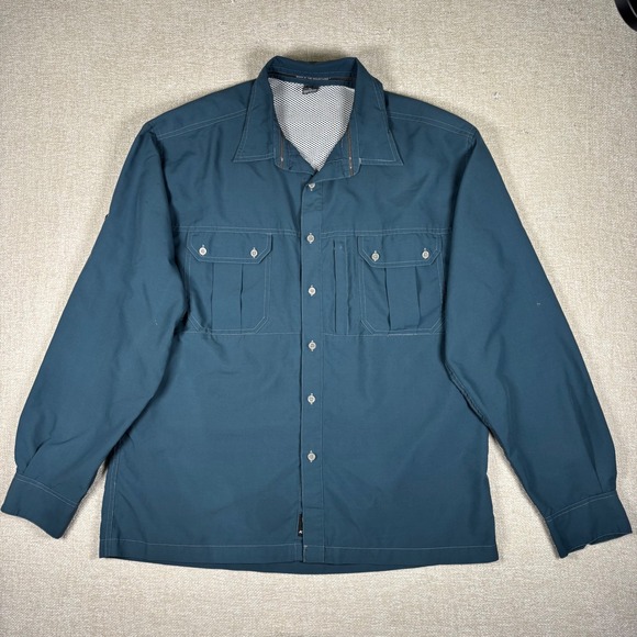 Kuhl Other - Kuhl Mens XL Blue Long Sleeve Button Down Hiking Fishing Shirt Ripstop Pockets